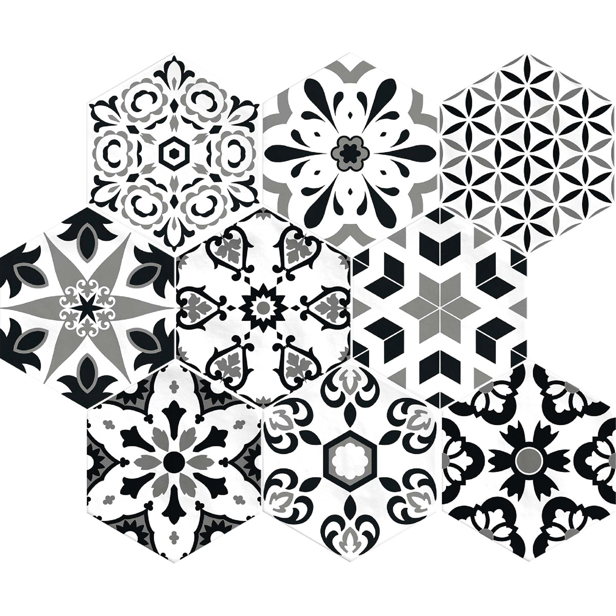 花磚 六角花磚 六角磚 壁磚 地磚 台北門市 實磚展示