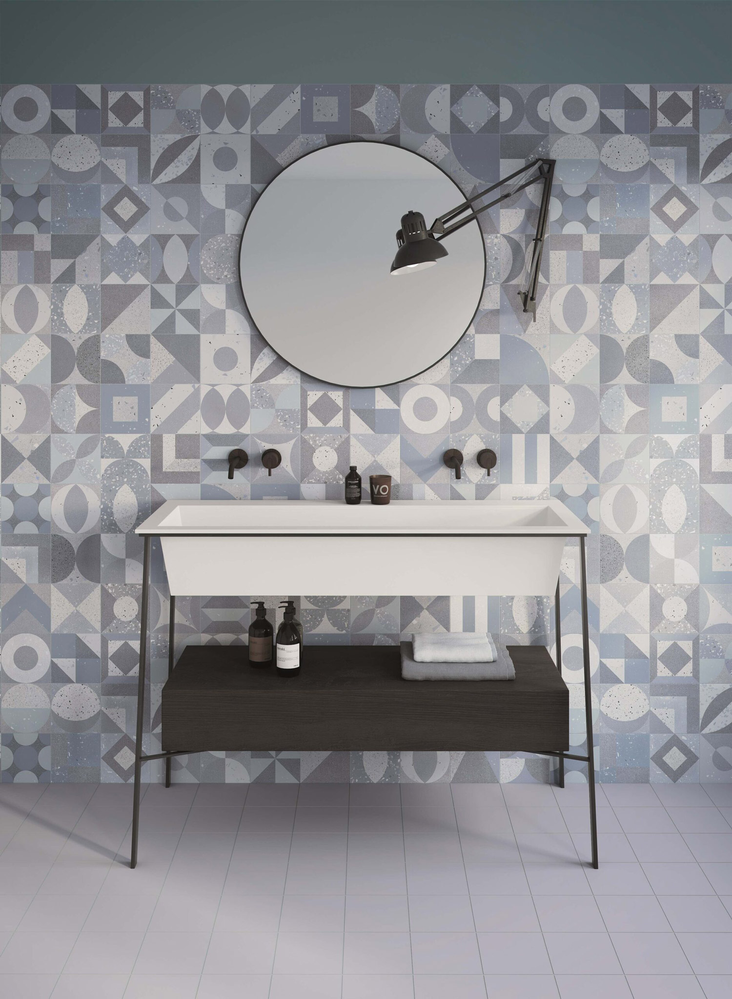 幾何水磨石花磚